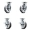 Service Caster 8 Inch Kingpinless V Groove Semi Steel Wheel Swivel Caster Set with 2 Brakes SCC SCC-KP30S820-VGR-2-SLB-2 - alternate 1